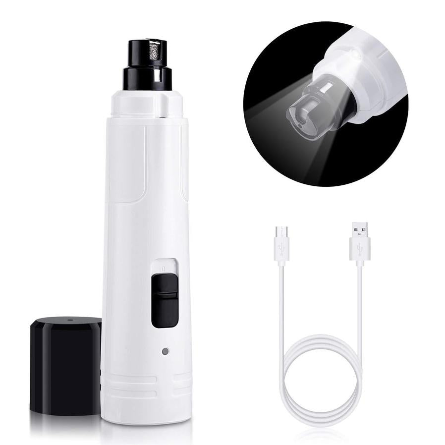 HKM-054035 Electric Pet Nail Clipper with LED Light ¨C Professional Nail Shaver for Cats and Small Dogs