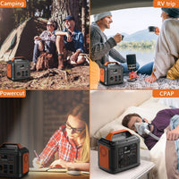 HKM-054035 Portable Power Station 300W 296Wh Lithium Backup Battery with Multiple Output Ports for Emergency and Outdoor Use