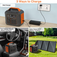 HKM-054035 Portable Power Station 300W 296Wh Lithium Backup Battery with Multiple Output Ports for Emergency and Outdoor Use