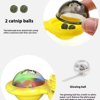 HKM-0541629 Interactive Cat Entertainment Set with Rotating Disk, Feather Teasers, Tumbler & Windmill Toy