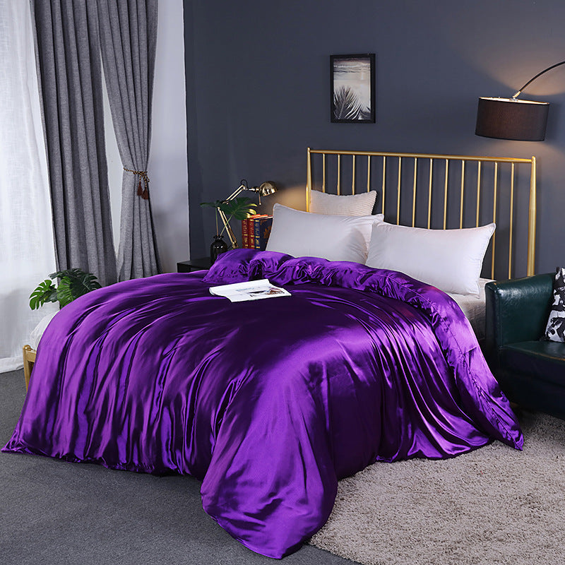 HKM-054291 Silky Polyester Bedding Ice Silk Quilt Cover - Modern Design, Multiple Sizes Available