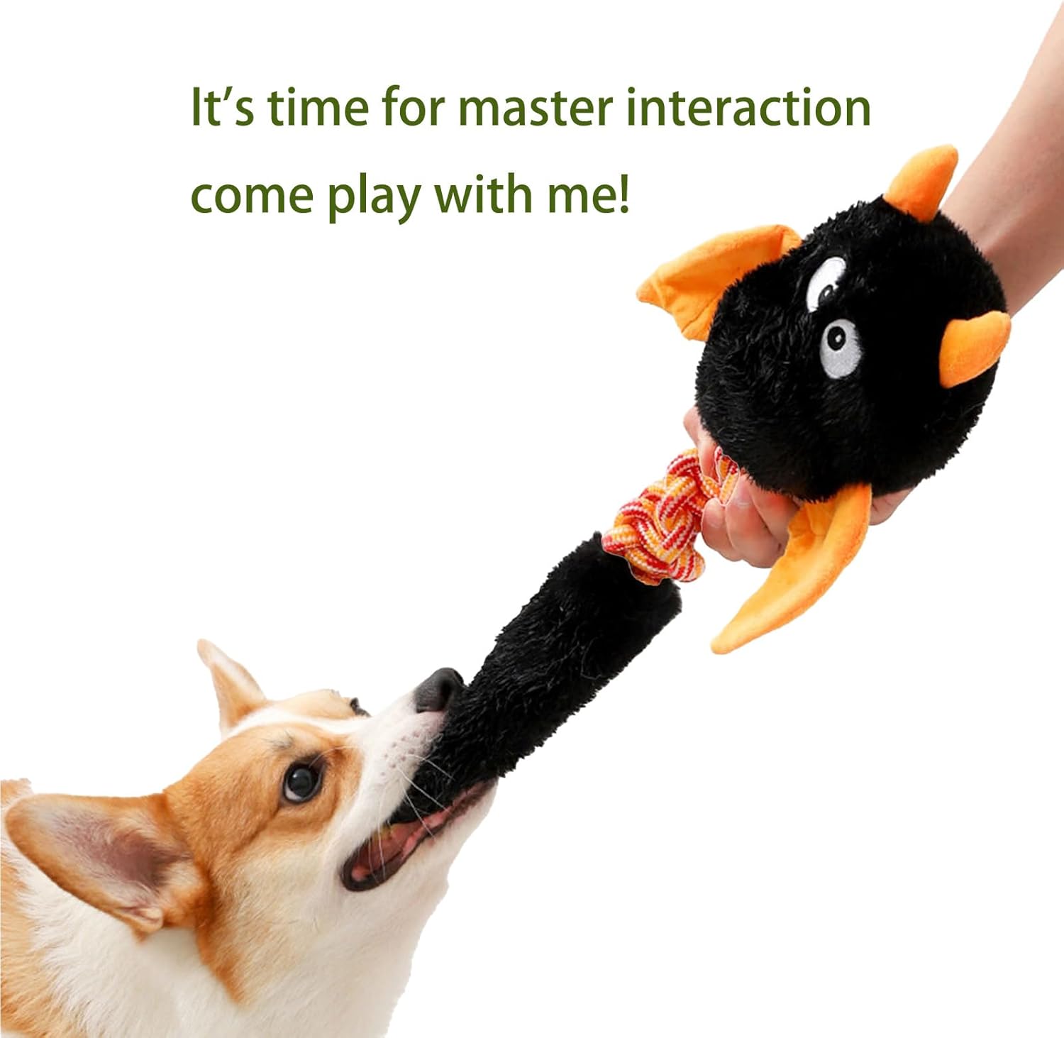 HKM-0544061 Plush Squeaky Dog and Cat Toy for Large and Small Pets, Interactive and Chew Resistant, Machine Washable