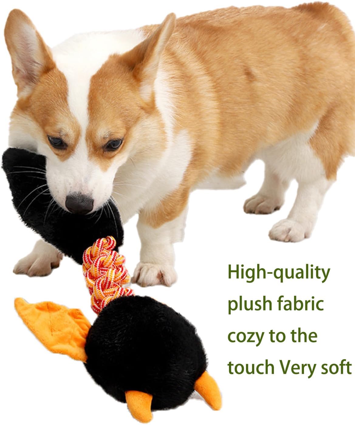 HKM-0544061 Plush Squeaky Dog and Cat Toy for Large and Small Pets, Interactive and Chew Resistant, Machine Washable