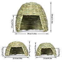 HKM-0544829 Handmade Straw Thatched Hut for Small Pets - Thermal Nest for Rabbits, Hamsters, Hedgehogs, and Guinea Pigs