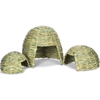 HKM-0544829 Handmade Straw Thatched Hut for Small Pets - Thermal Nest for Rabbits, Hamsters, Hedgehogs, and Guinea Pigs