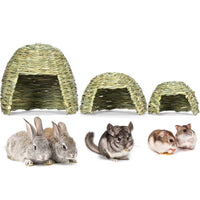HKM-0544829 Handmade Straw Thatched Hut for Small Pets - Thermal Nest for Rabbits, Hamsters, Hedgehogs, and Guinea Pigs