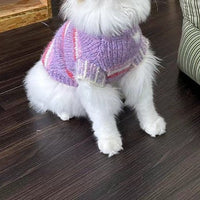 HKM-0545341 Warm Autumn and Winter Vest for Small Schnauzers and Cats in Green and Purple