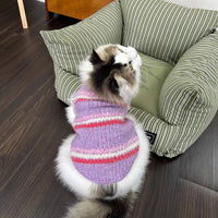 HKM-0545341 Warm Autumn and Winter Vest for Small Schnauzers and Cats in Green and Purple