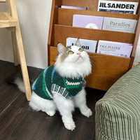 HKM-0545341 Warm Autumn and Winter Vest for Small Schnauzers and Cats in Green and Purple