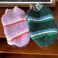 HKM-0545341 Warm Autumn and Winter Vest for Small Schnauzers and Cats in Green and Purple
