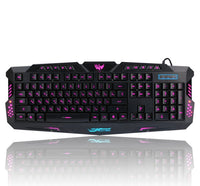 HKM-054611 Gaming Keyboard and Mouse Set with Tri-Color Backlight, USB Wired Connection, 108 Keys, Russian Layout