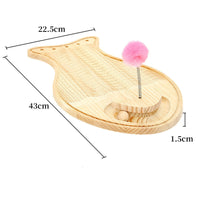 HKM-0546749 Pine Wood Cat Scratcher with Rex Rabbit Fur for Pet Comfort and Curiosity