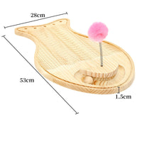 HKM-0546749 Pine Wood Cat Scratcher with Rex Rabbit Fur for Pet Comfort and Curiosity