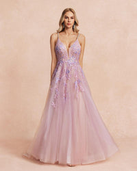 HKM-054675 Elegant Purple Evening Dress EZ25087 for Special Occasions
