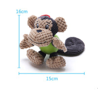 HKM-0548029 Squeaky Plush Monkey Dog Toy - Soft, Durable Chew Toy for Small to Medium Dogs, Ideal for Indoor and Outdoor Play