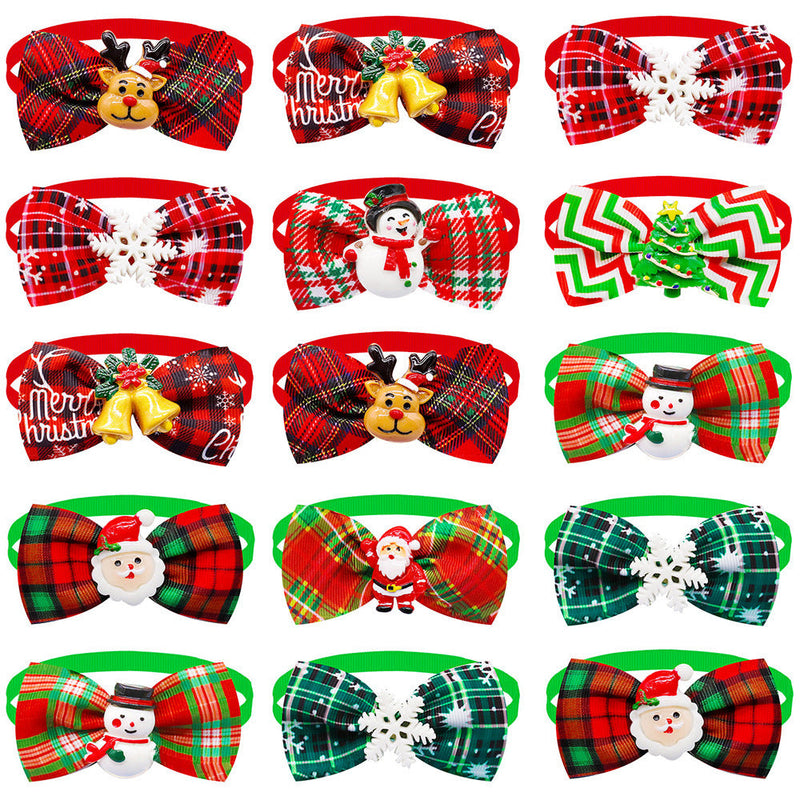 HKM-054803 Plaid Bow Tie Scarf for Cats and Dogs - Adjustable 22CM to 40CM