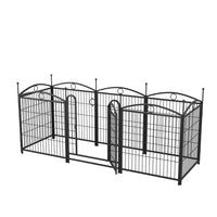 HKM-0548157 32 Inch 8 Panel Metal Dog Playpen for Indoor and Outdoor Use with Door, Heavy Duty Design