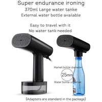 HKM-054867 Portable 1500W Clothes Steamer with 370ml Capacity and External Water Bottle