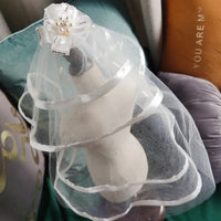 HKM-0548797 Princess Style Dog Hairpin Bow with Lace Veil Pet Accessory