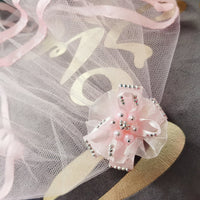 HKM-0548797 Princess Style Dog Hairpin Bow with Lace Veil Pet Accessory
