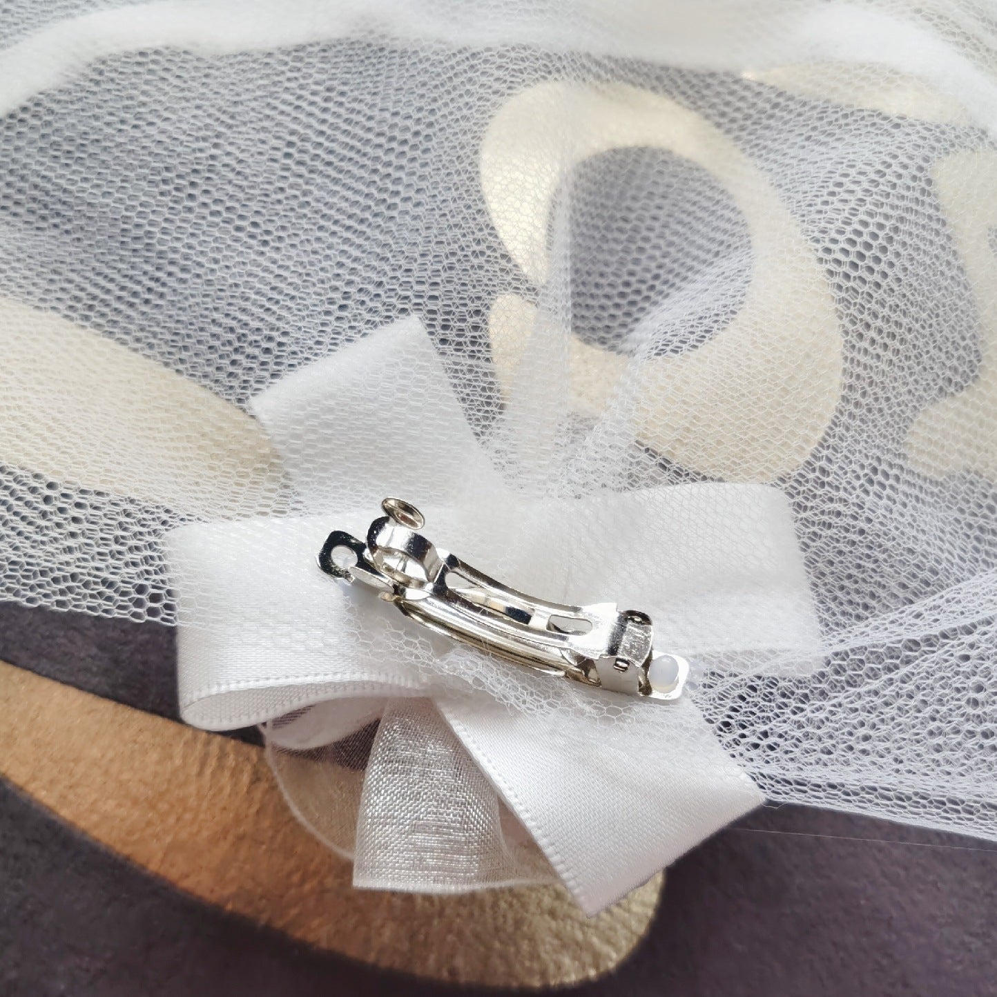 HKM-0548797 Princess Style Dog Hairpin Bow with Lace Veil Pet Accessory