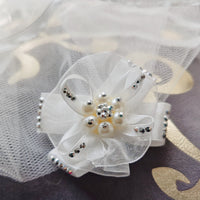 HKM-0548797 Princess Style Dog Hairpin Bow with Lace Veil Pet Accessory