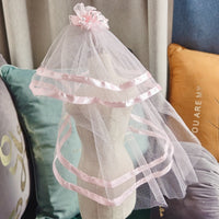 HKM-0548797 Princess Style Dog Hairpin Bow with Lace Veil Pet Accessory