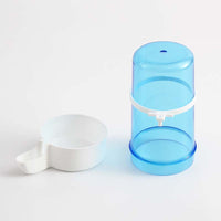 HKM-0550333 Large Blue and White PP Water Pipe for Birds, Ideal for Cages with 1-1.5cm Wire Spacing