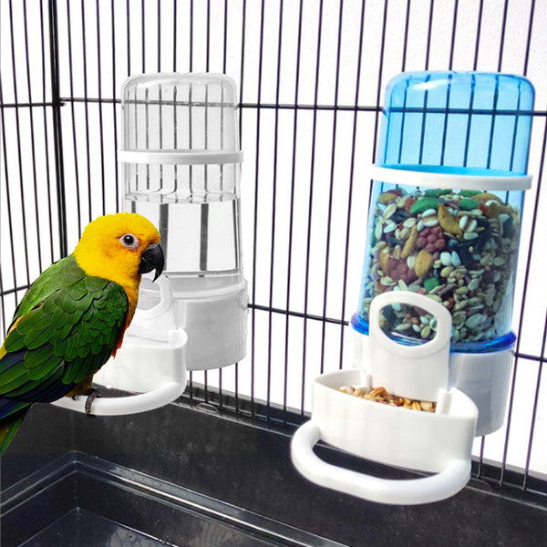 HKM-0550333 Large Blue and White PP Water Pipe for Birds, Ideal for Cages with 1-1.5cm Wire Spacing