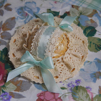 HKM-0551357 Elegant Pet Straw Hat Headdress with Silk Bows for Cats and Dogs in Various Colors