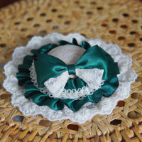 HKM-0551357 Elegant Pet Straw Hat Headdress with Silk Bows for Cats and Dogs in Various Colors