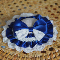 HKM-0551357 Elegant Pet Straw Hat Headdress with Silk Bows for Cats and Dogs in Various Colors