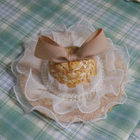 HKM-0551357 Elegant Pet Straw Hat Headdress with Silk Bows for Cats and Dogs in Various Colors