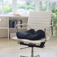 HKM-055187 Memory Foam Long-Sitting Hip Cushion - Solid Black, Modern Design, 47x40x12 cm