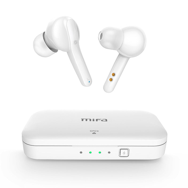 HKM-055187 True Wireless Bluetooth 5.0 Headset with IPX5 Waterproof Performance in Black and White Colors