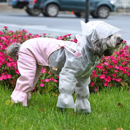 HKM-0552893 Splashproof Dog Raincoat with Horn Bib - Casual EVA Design