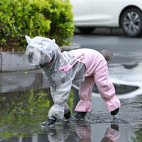 HKM-0552893 Splashproof Dog Raincoat with Horn Bib - Casual EVA Design
