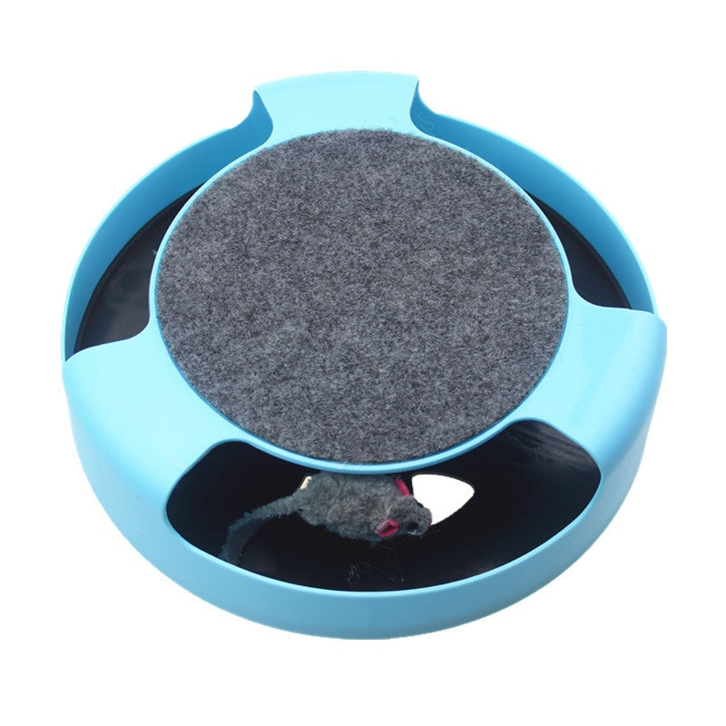 HKM-0553149 Interactive Rotating Cat Toy with Scratchpad for Healthy Claw Maintenance
