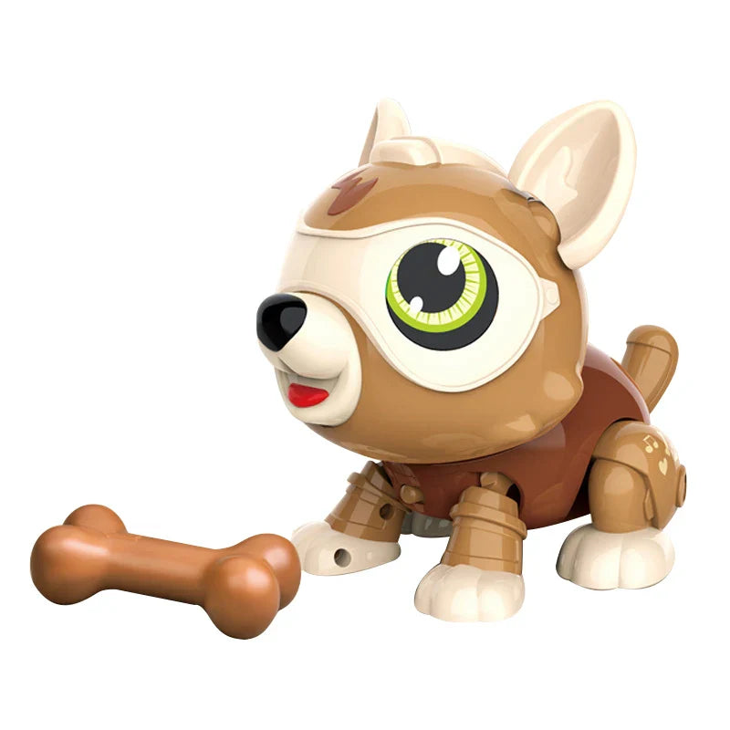HKM-055379 DIY Self-Assembly Voice Control Robot Dog - Interactive Touch Sensing Puppy Toy for Ages 5 and Up
