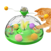 HKM-0553917 Interactive Multifunctional Cat Toy with Catnip, Twirling Balls, and Teaser Sticks