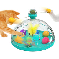 HKM-0553917 Interactive Multifunctional Cat Toy with Catnip, Twirling Balls, and Teaser Sticks