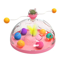 HKM-0553917 Interactive Multifunctional Cat Toy with Catnip, Twirling Balls, and Teaser Sticks