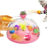 HKM-0553917 Interactive Multifunctional Cat Toy with Catnip, Twirling Balls, and Teaser Sticks