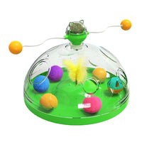 HKM-0553917 Interactive Multifunctional Cat Toy with Catnip, Twirling Balls, and Teaser Sticks