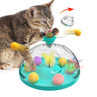 HKM-0553917 Interactive Multifunctional Cat Toy with Catnip, Twirling Balls, and Teaser Sticks