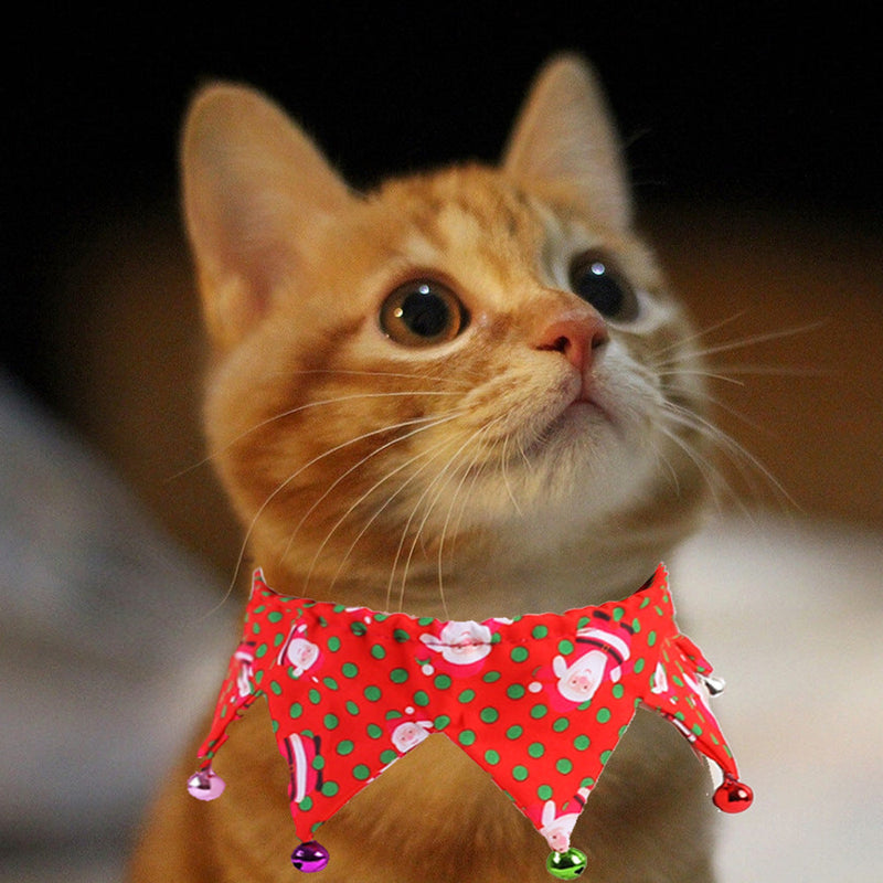 HKM-0554301 Adjustable Doodle Pattern Pet Collar with Bell for Cats - Neck Size 20-45cm