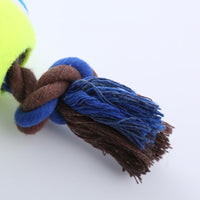 HKM-0554941 Interactive Corduroy Tennis Ball Dog Toy with Cotton Rope and Sound for Engaging Play