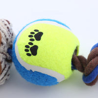 HKM-0554941 Interactive Corduroy Tennis Ball Dog Toy with Cotton Rope and Sound for Engaging Play