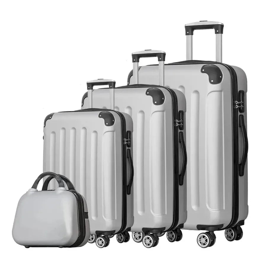 HKM-055507 20-Inch Cabin Suitcase Set with Removable Rims - 3-Piece Mini Rolling Luggage Set