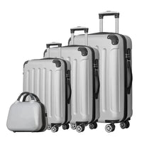 HKM-055507 20-Inch Cabin Suitcase Set with Removable Rims - 3-Piece Mini Rolling Luggage Set